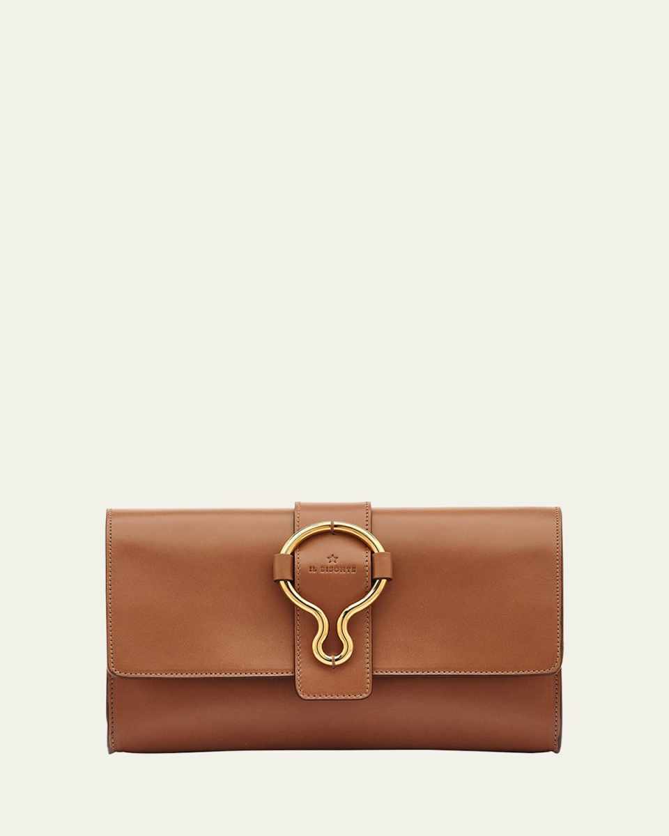 Consuelo Flap Leather Clutch Bag